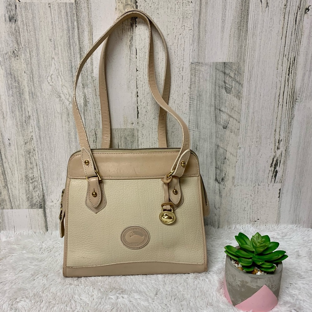 Dooney & Bourke Bone Shoulder Carpet Bag Purse